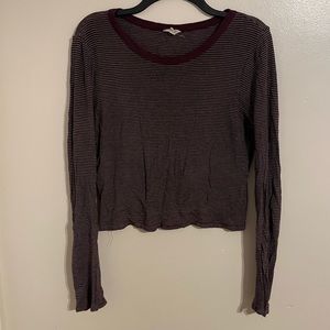 Burgundy Striped Long Sleeve